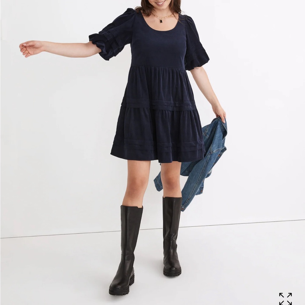Madewell Corduroy Tiered Mini Dress
